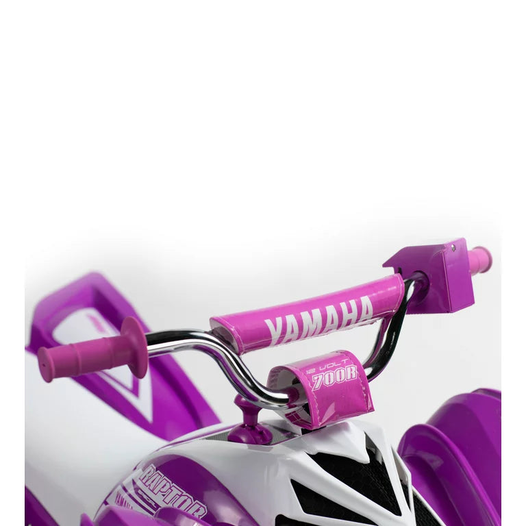 Yamaha Raptor ATV 12-Volt Battery-Powered Ride-on ATV - Purple and White for girls ages 3-5 years