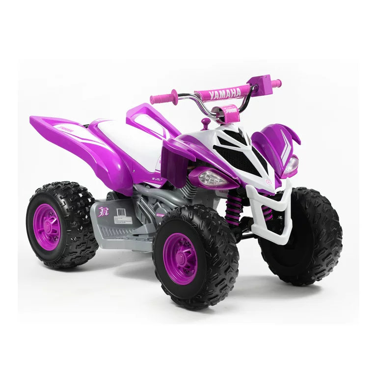 Yamaha Raptor ATV 12-Volt Battery-Powered Ride-on ATV - Purple and White for girls ages 3-5 years