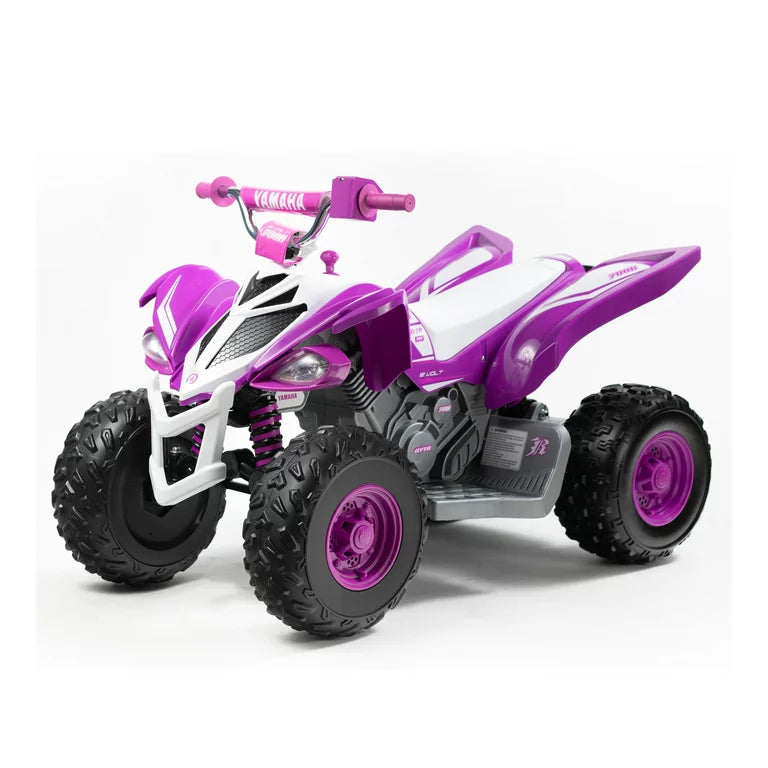 Yamaha Raptor ATV 12-Volt Battery-Powered Ride-on ATV - Purple and White for girls ages 3-5 years