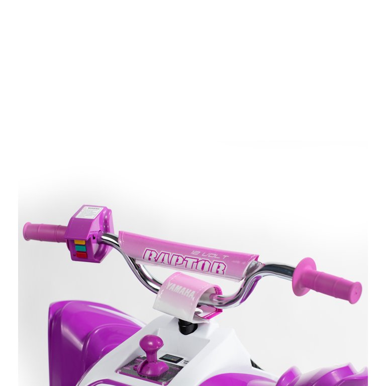 Yamaha Raptor ATV 12-Volt Battery-Powered Ride-on ATV - Purple and White for girls ages 3-5 years