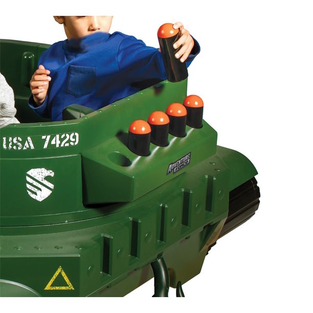 NEW WALMART EXCLUSIVE Adventure Force 24 Volt Thunder Tank GREEN Ride-On With Working Cannon and Rotating Turret! For Boys & Girls Ages 3 and up