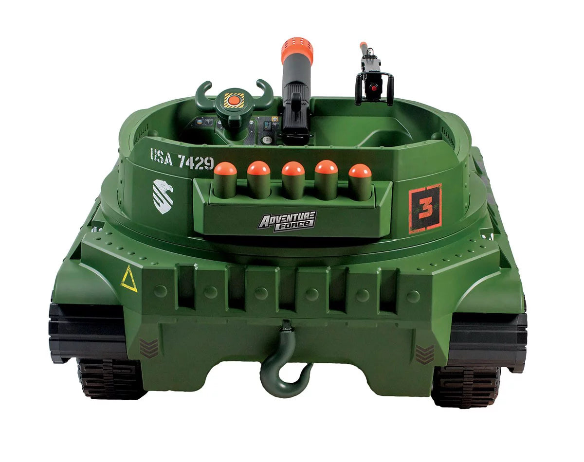 NEW WALMART EXCLUSIVE Adventure Force 24 Volt Thunder Tank GREEN Ride-On With Working Cannon and Rotating Turret! For Boys & Girls Ages 3 and up