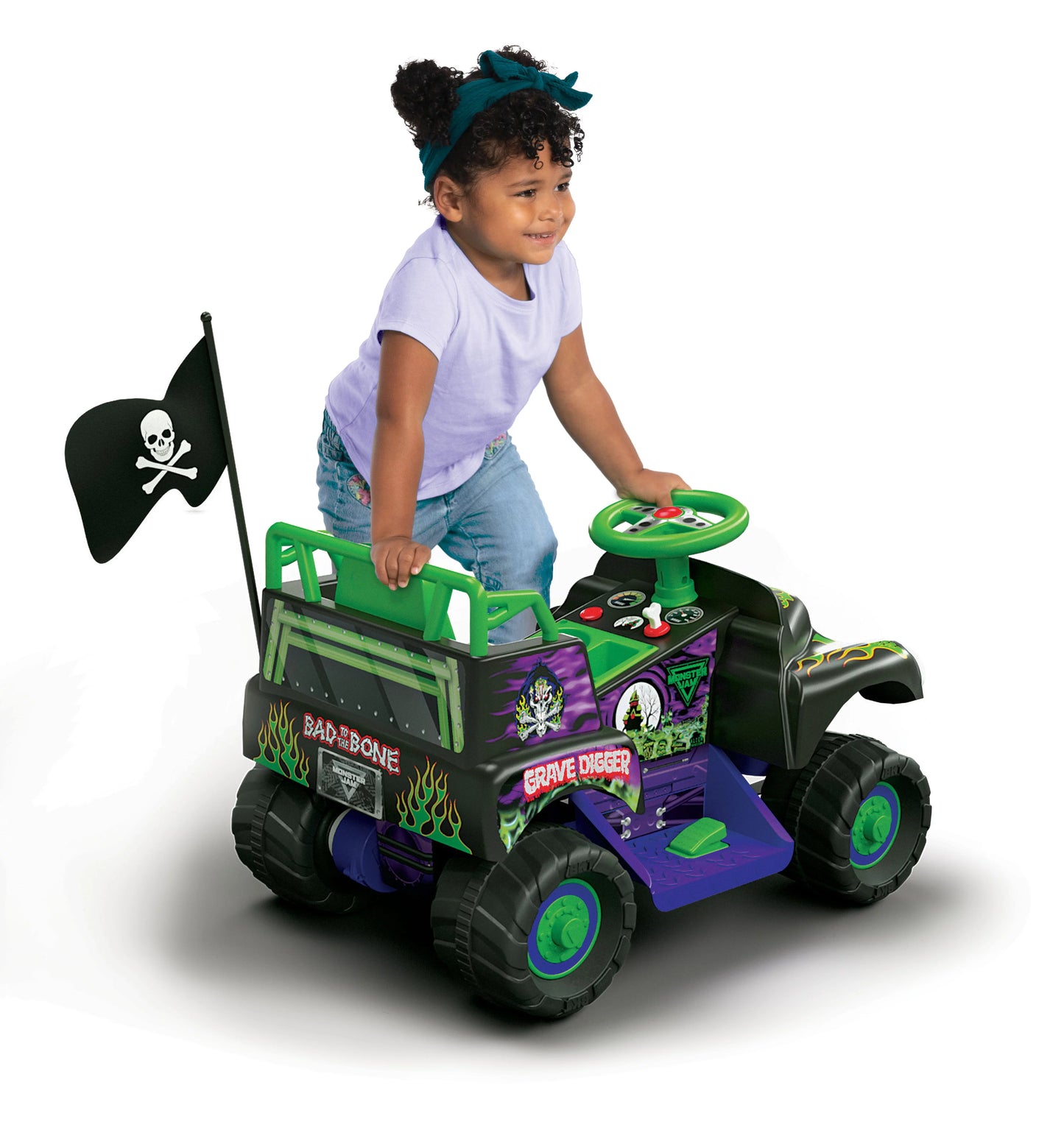6 Volt Grave Digger Ride on Car Monster Truck Monster Jam Graphics for Boys & Girls 18-36 Months