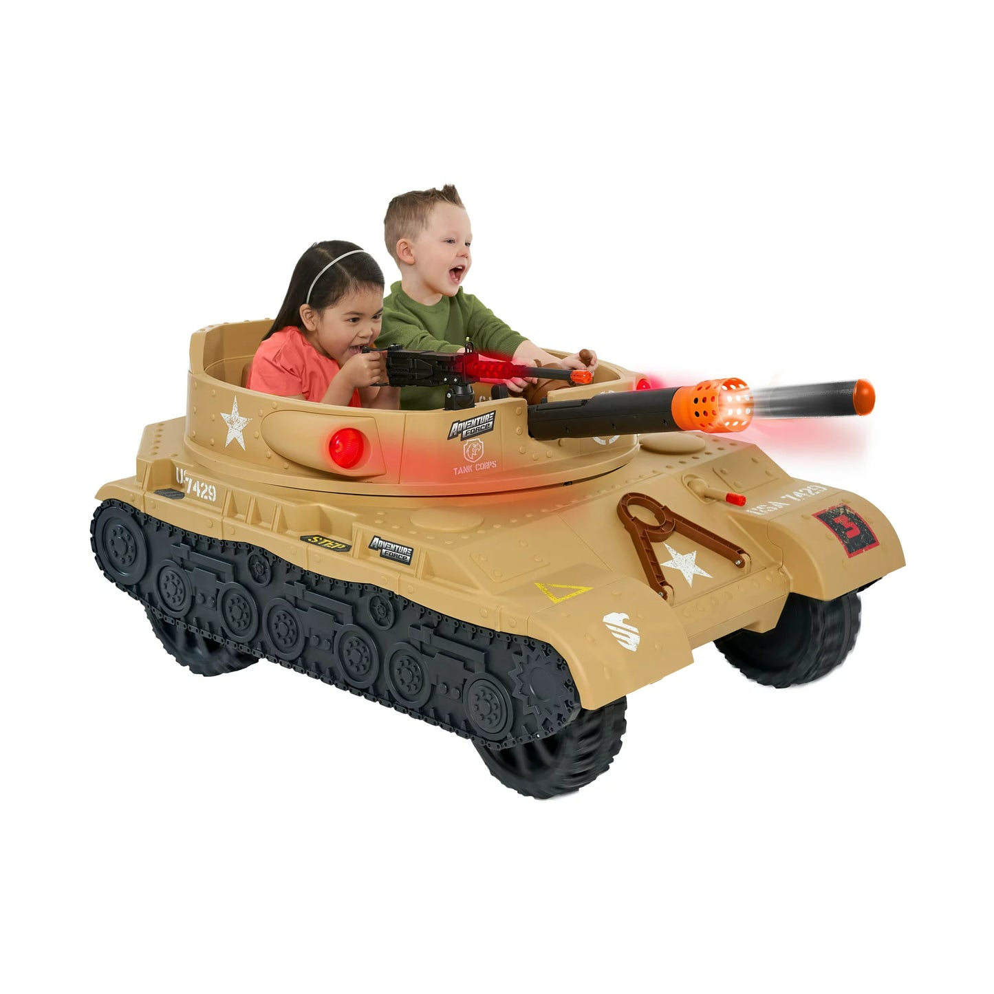 NEW WALMART EXCLUSIVE Adventure Force 24 Volt Thunder Tank TAN Ride-On ...