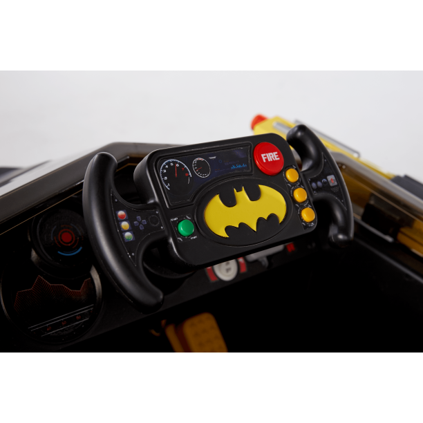 6 Volt DC Comics Batman Batmobile Battery Powered Ride-on - Features Light up Cannons and Sounds!